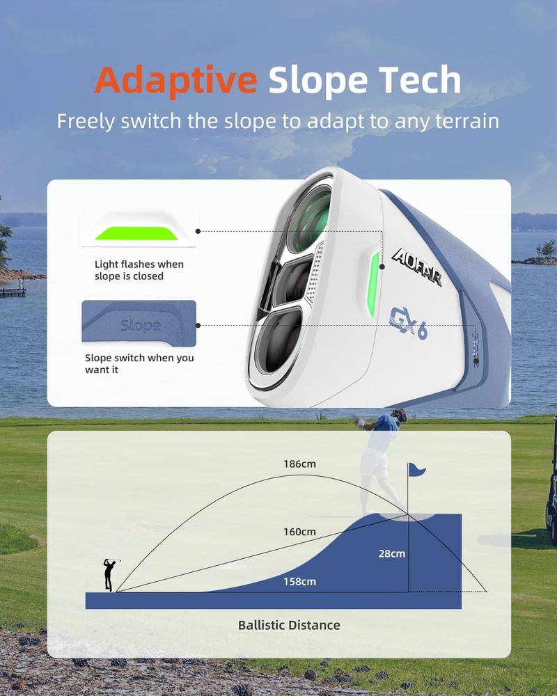 GX6 Golf Rangefinder with Replaceable Charging Function, 1000 Yards Laser Ran...
