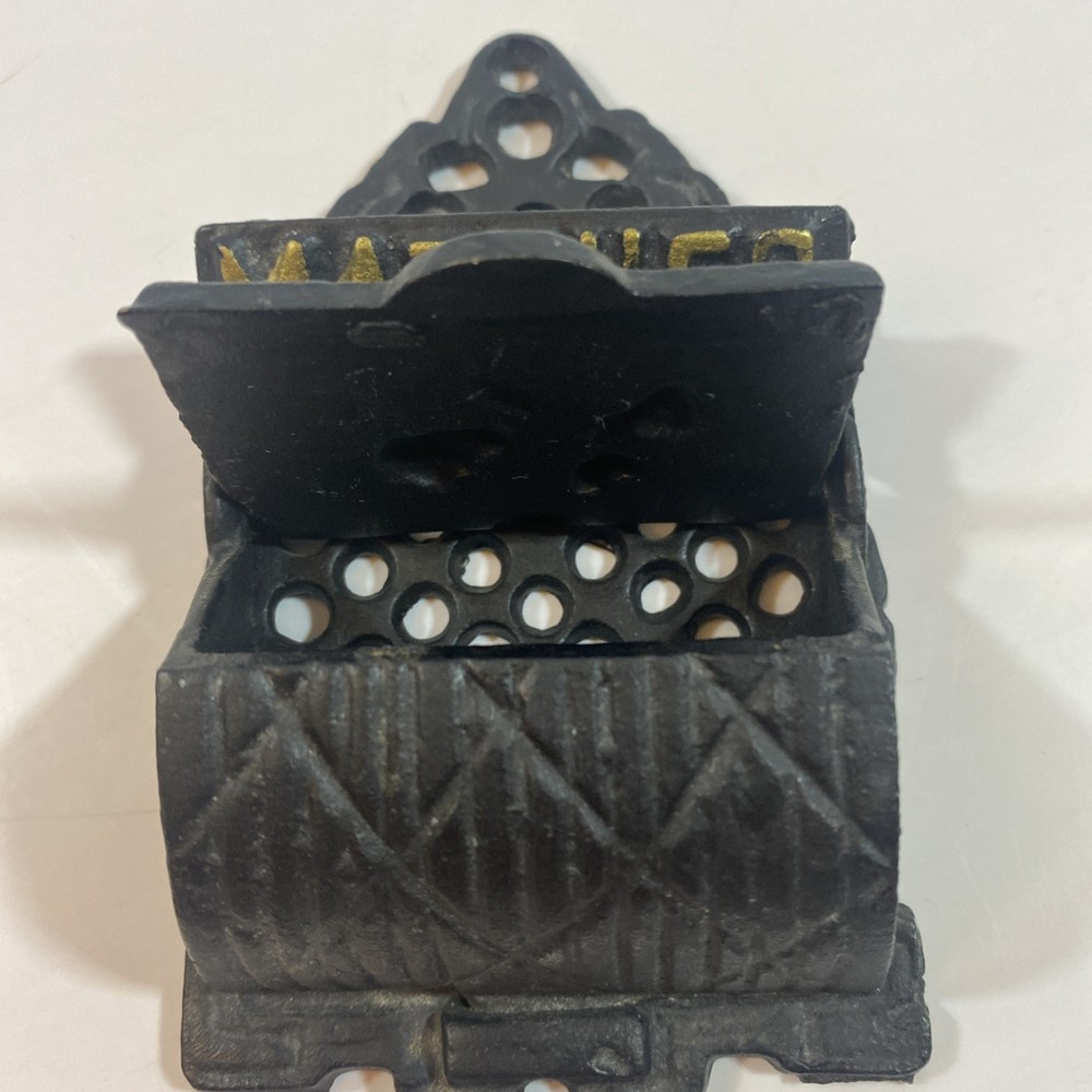Vintage Cast Iron Wall Mounted Double Match Holder Venus Cupid