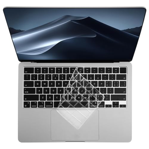 2 PCS Keyboard Cover Skin, Keyboard Protector Compatible with MacBook Clear