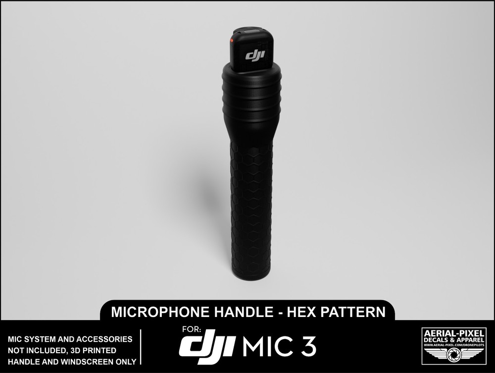 DJI Mic 3 Traditional Microphone Grip Interview Handle and Foam Wind Muff