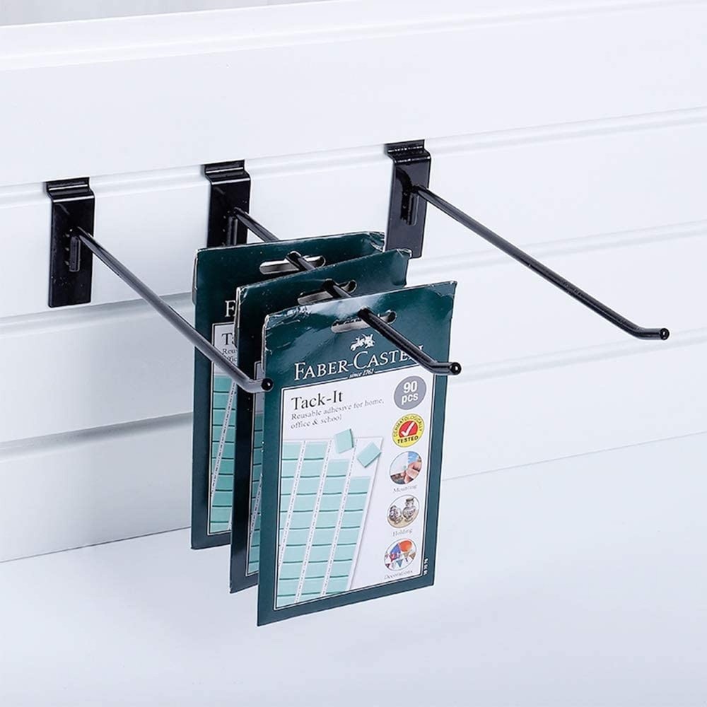 100 Pack Slatwall Hooks, 4 inch Slat Wall Hanging Hooks Panel Display Hooks B...