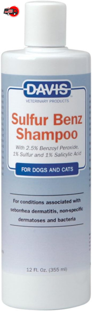 Davis Sulfur Benz Shampoo for Pets, 12 oz