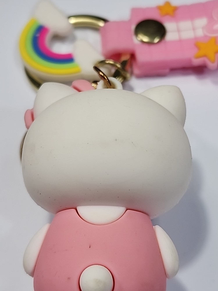 Hello Kitty Key Ring Rainbow Charm Super Niu