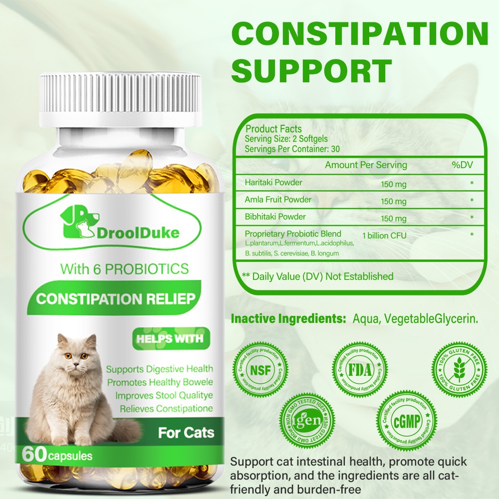 Cat Constipation - Laxative for Constipation Relief, Stool Softener 100% Natural