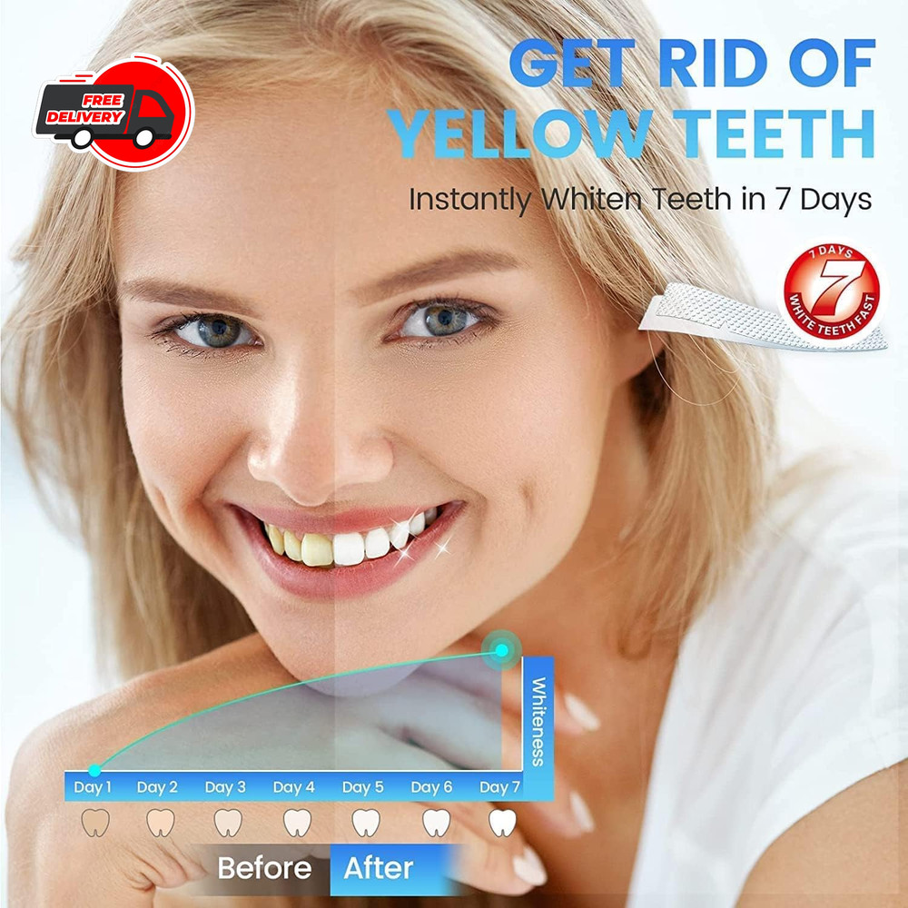 28PCS 5D Teeth Whitening Strips Tooth Rapid Bleaching White Strips Teeth White
