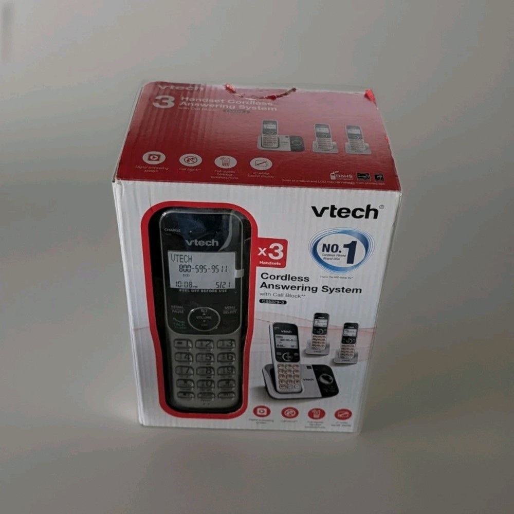 VTech 3 Handset DECT 6.0 Expandable Cordless Phone w/ Answering CS5329-3
