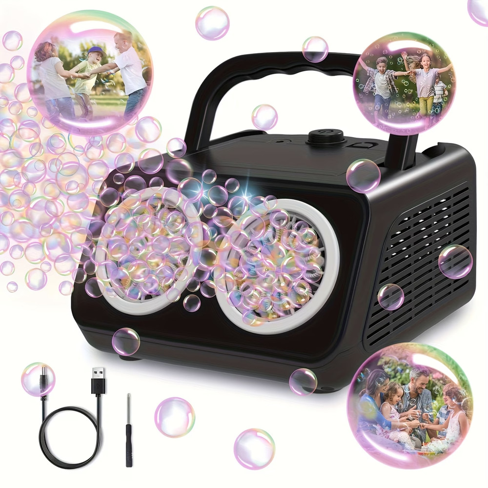 Automatic Bubble Machine Upgrade Bubble Blower w/2 Fans, Over 20, 000 Bubbles
