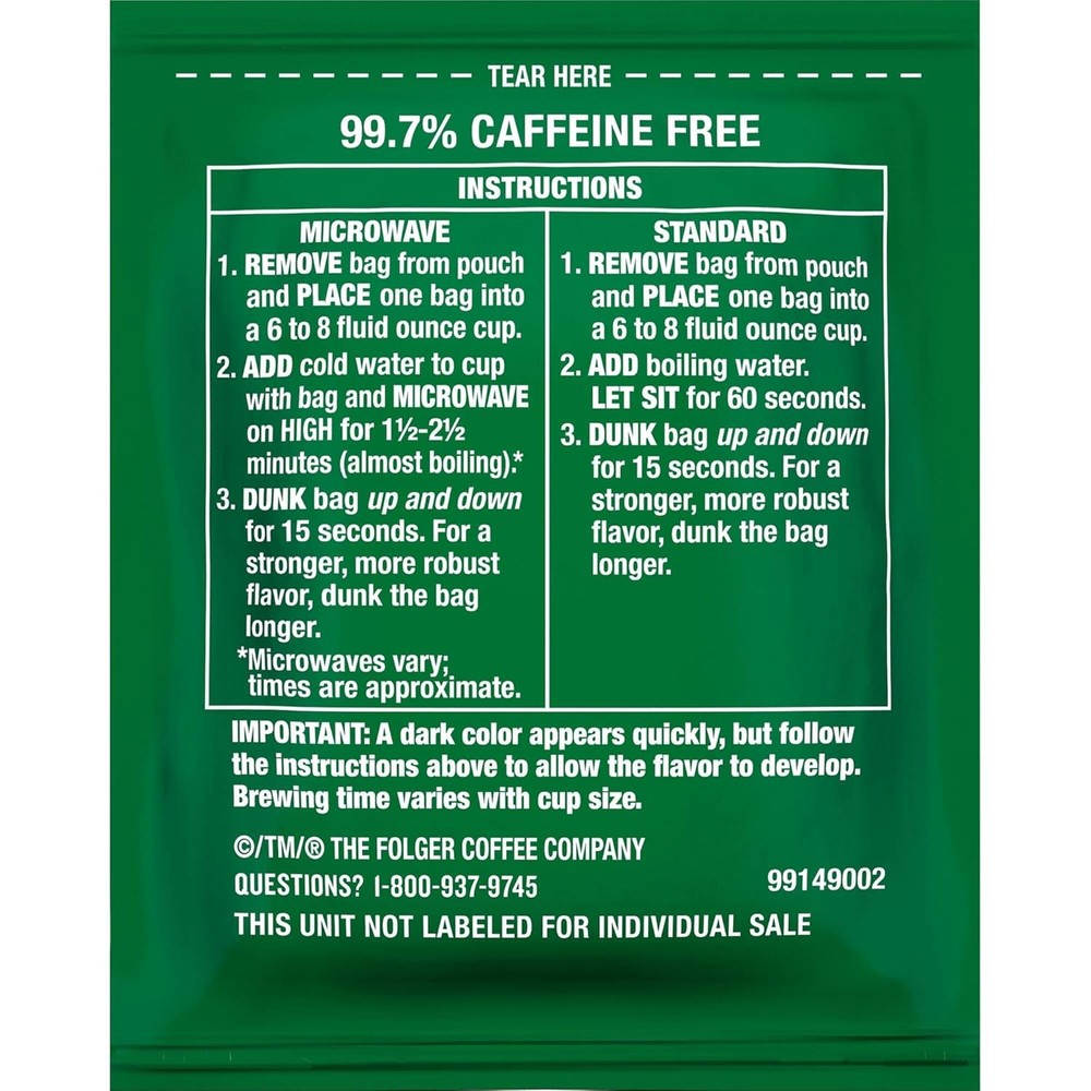 Folgers Coffee Singles Classic Decaf Medium Roast Coffee, 19 Single Serve Coffee