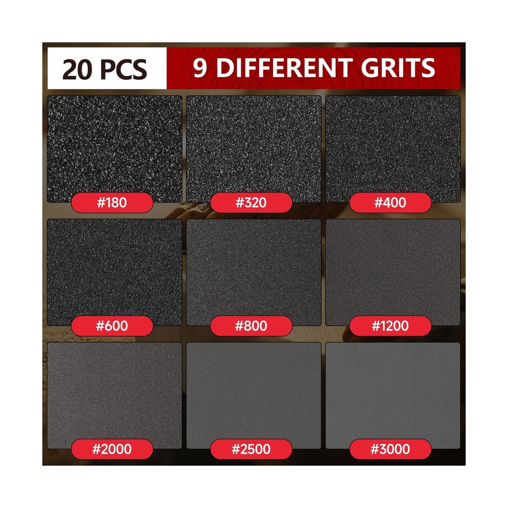 20Pcs 3 Inch Hook and Loop Sanding Sponge Disc with Buffer Backing 180-3000 G...