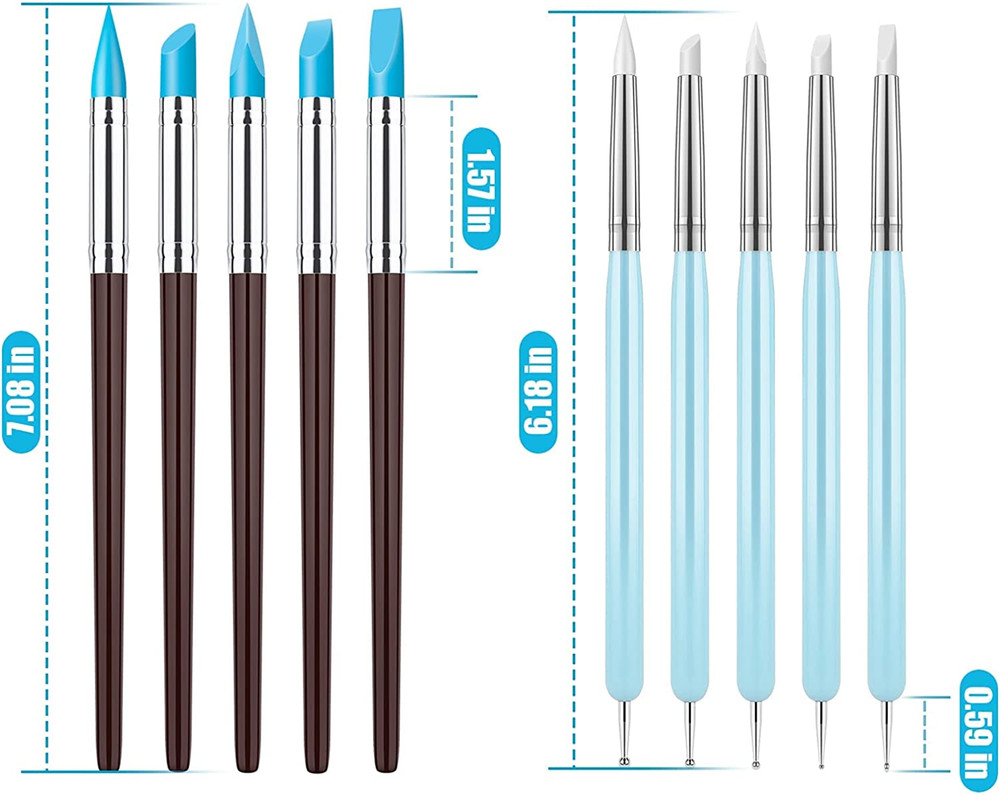 10Pcs Silicone Clay Sculpting Tool, Modeling Dotting Tool & Pottery Craft Use fo