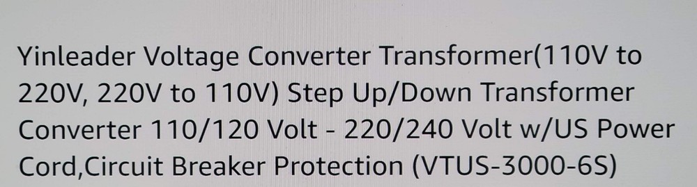 Yinleader Step Up/Down Voltage Converter Transformer VTUS-3000VA