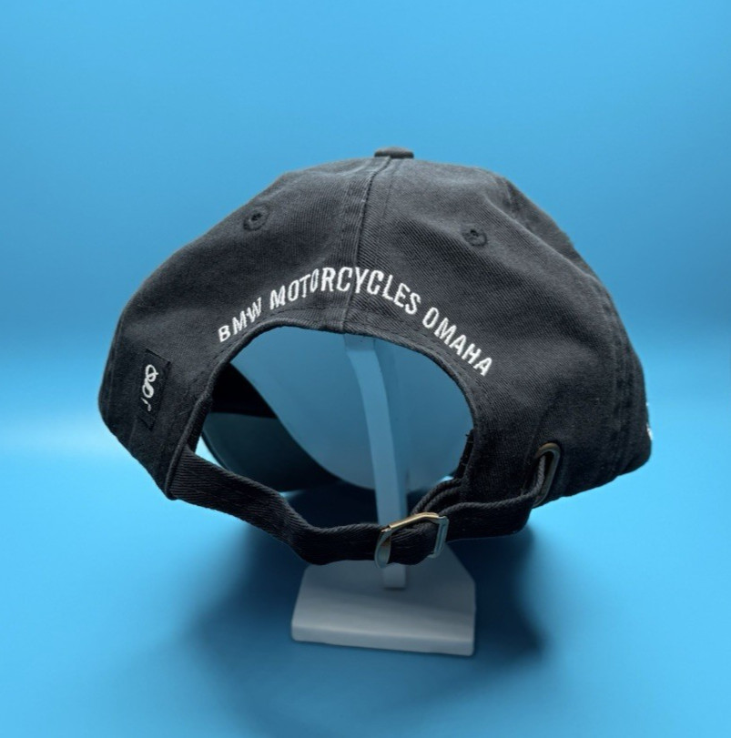 Black BMW Motorcycles Adjustable Strapback Embroidered Logo Hat Cap