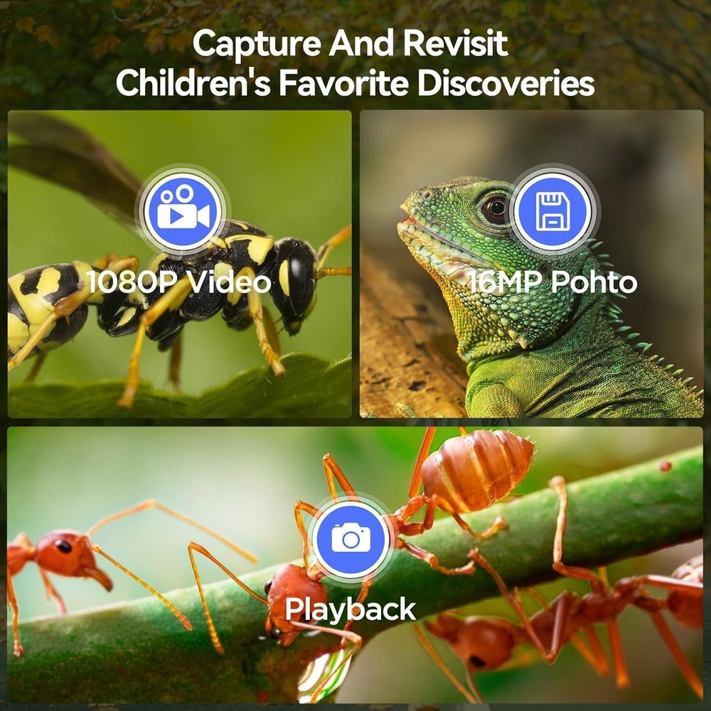 Digital Microscope for Kids 5-12 with 2" Screen & 1000X Zoom - Explore Now!