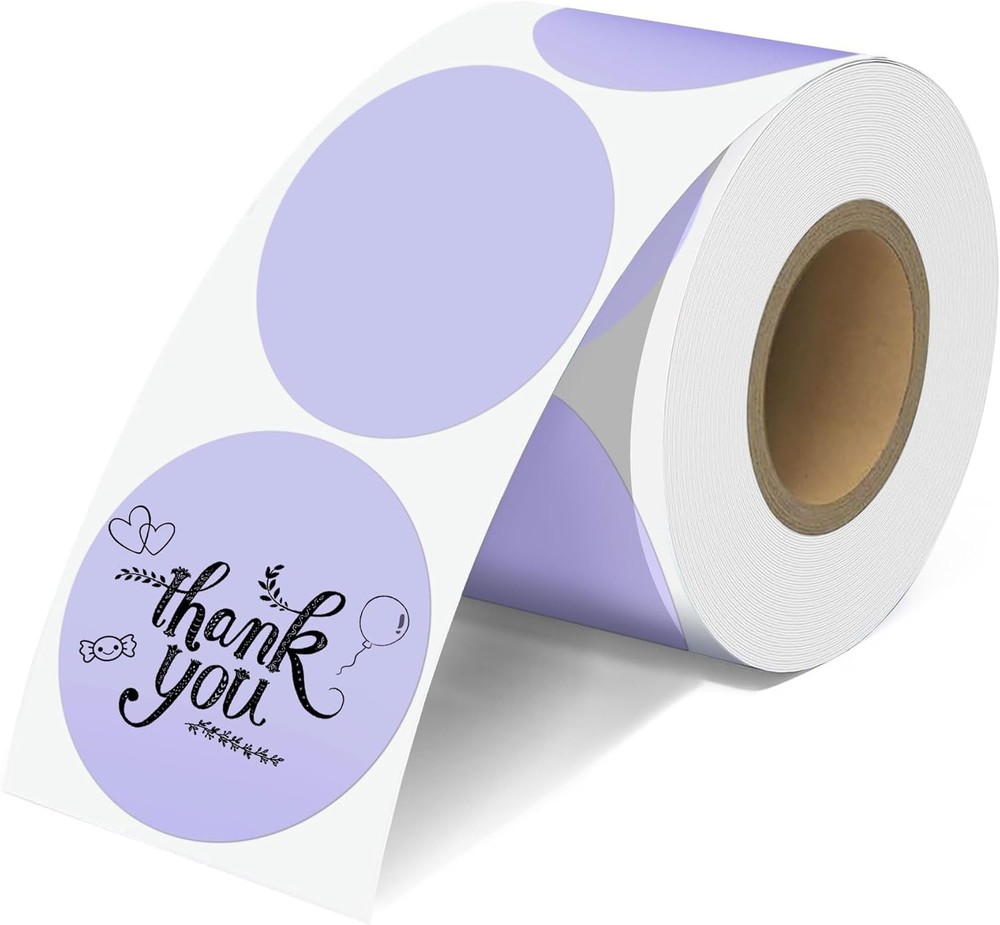 2'' Purple Thermal Labels - 600pcs Round Round-600 PCS,