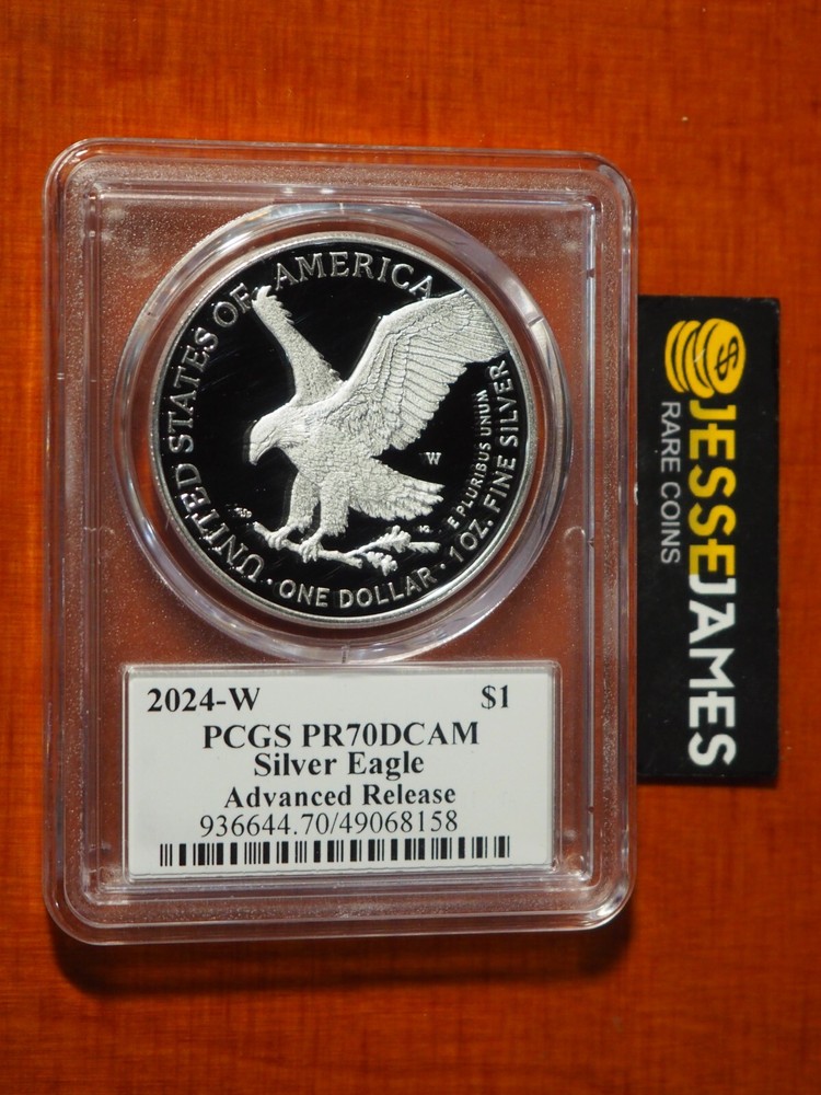 2024 W PROOF SILVER EAGLE PCGS PR70 DCAM ADVANCE RELEASE EMILY DAMSTRA SIGNED