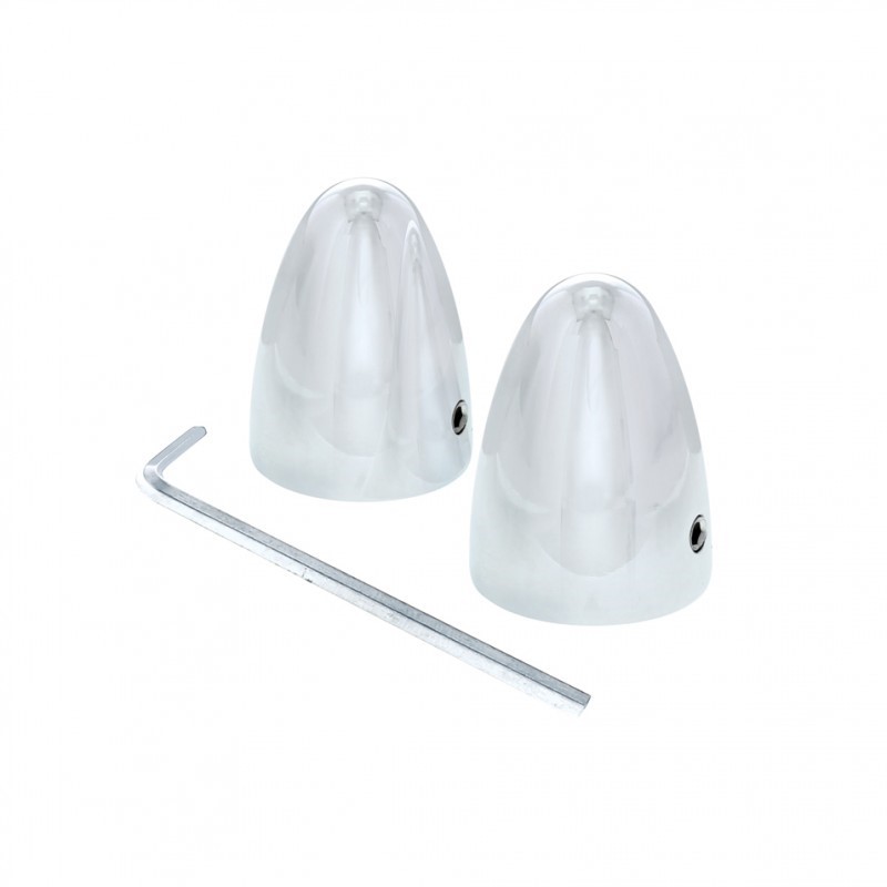 Pair .55" Chrome Bullet Wiper Post Covers
