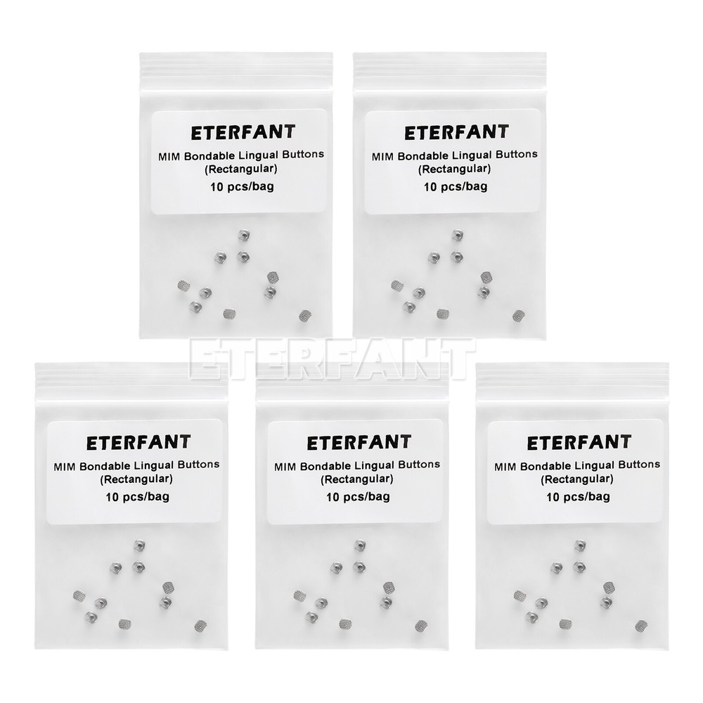 5xETERFANT Dental Ortho Lingual Buttons MIM Bondable Rectangular Base 10pcs/pack