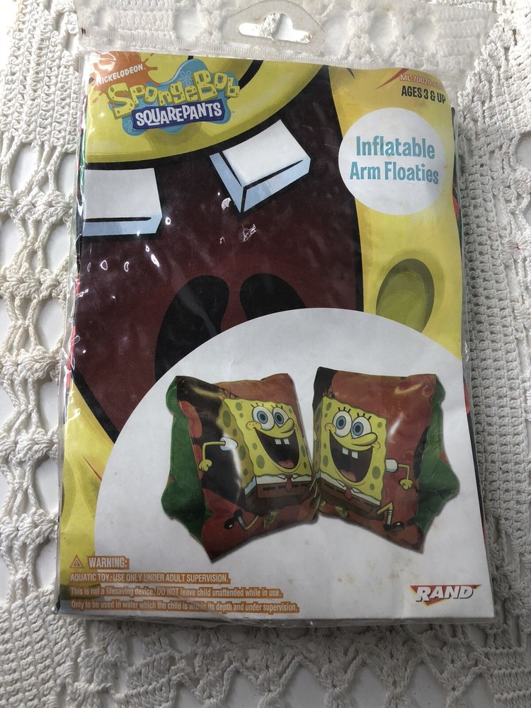 Sponge Bob Inflatable Child’s Arm Bands Wings Floaties Pool Ages 3 +