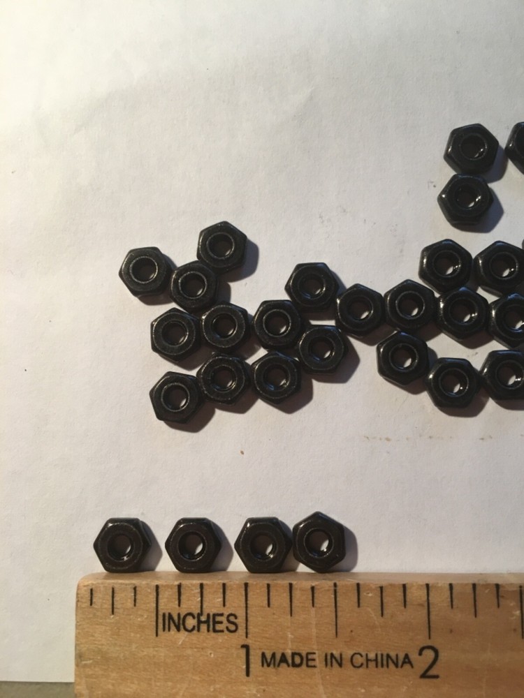 6-32 PLAIN HEX (small pattern) NUTS BLACK OXIDE ALLOY STEEL - 100 pcs
