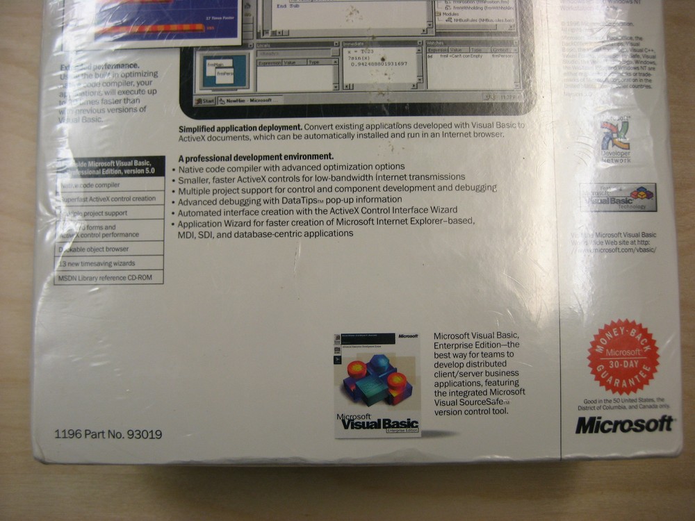 Microsoft Visual Basic Professional Edition 5.0 (Retail) (1 User/s) - Upgrade...