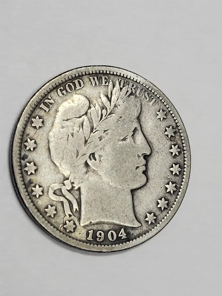 1904 Barber Half Dollar FULL LIBERTY