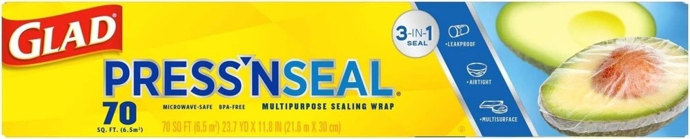 Glad Press'n Seal Plastic Food Wrap - 70 Square Foot Roll