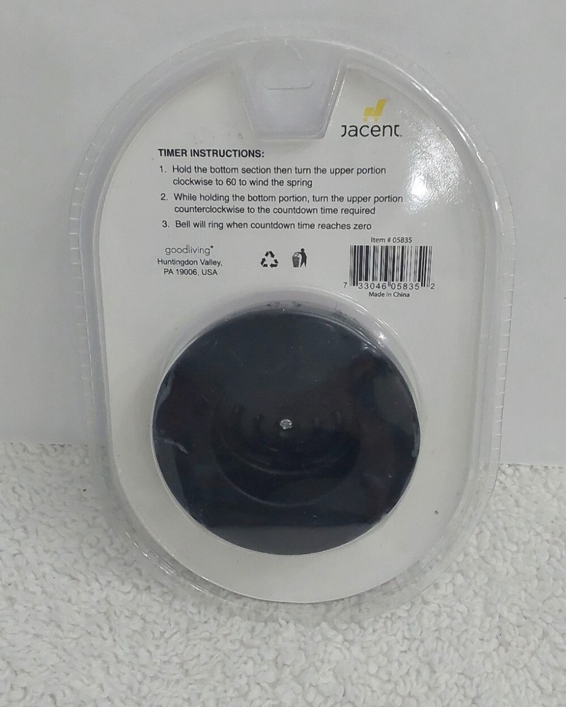 Culinary Elements Kitchen Timer Black 60 Minute Bell Ring Kitchen Accesories