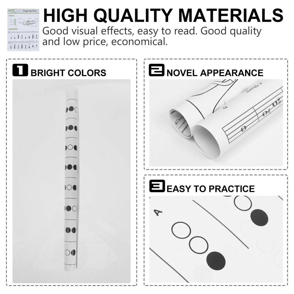 1Pc Trumpet Chord Practice Chart Beginners Chart Finger Guide (Assorted Color)