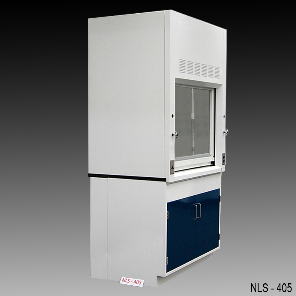 Laboratory 4' Fume Hood Enclosure w/ General Storage / E1-198