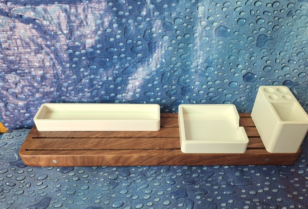 OGMONK GATHER MODULAR DESK ORGANIZER WALNUT BIN18