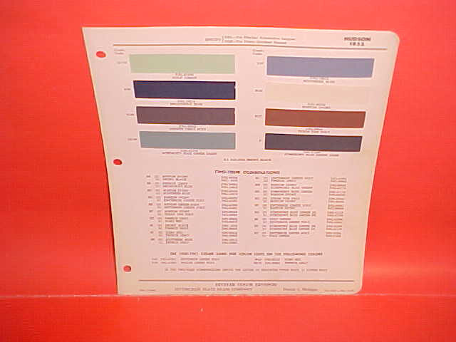 1952 HUDSON HORNET PACEMAKER COMMODORE HORNET WASP CONVERTIBLE PAINT CHIPS DITZ