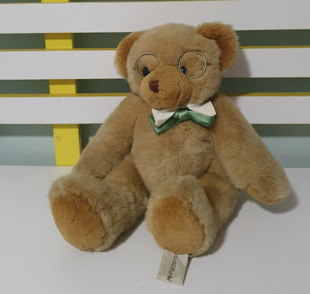 CHRISTOPHER COLLECTION TEDDY BEAR MR PATTERSON BEAR WITH GLASSES JOINTED ARMS LE