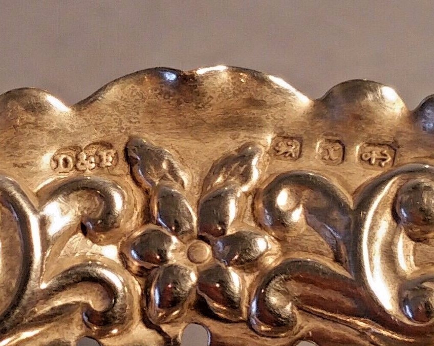 1897 Victorian Ornate solid silver sweet dish by Deakin & Francis