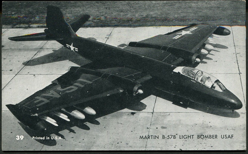 Martin B-57B Light Bomber USAF Airplane Postal Card Airforce