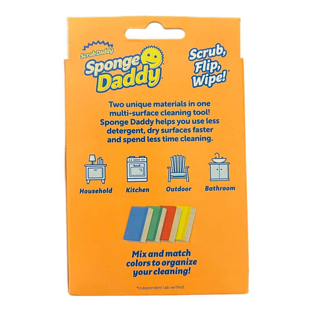 Scrub Daddy Sponge Daddy Dual-Sided Non- Scratch Sponge, Softs (4 pack)