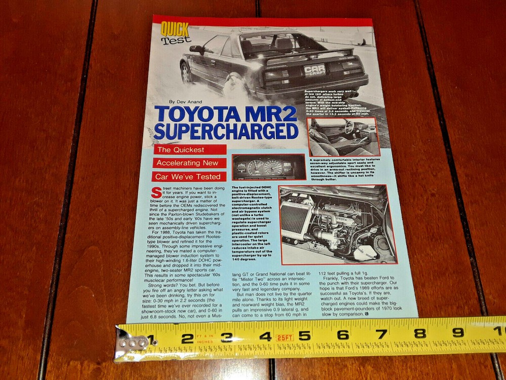 1988 TOYOTA MR2 SUPERCHARGED ORIGINAL ARTICLE