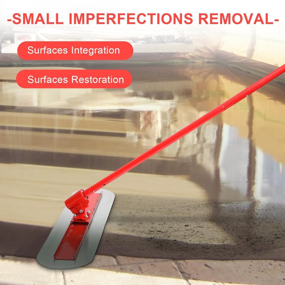 Bull Float 48"x12" Concrete Tool Trowel Float 4 Handles Round End