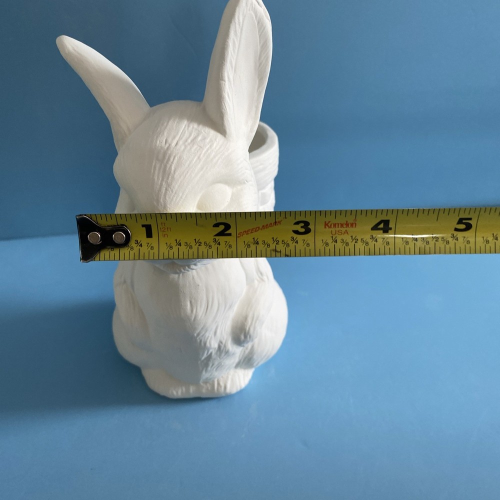 Ceramic Bisque Easter Bunny With Basket Ready To Paint