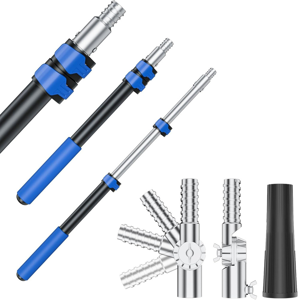Telescoping Pole, 1.4-3 Ft with Joint Angle & Squeegee Adaptor, Aluminum Telesco