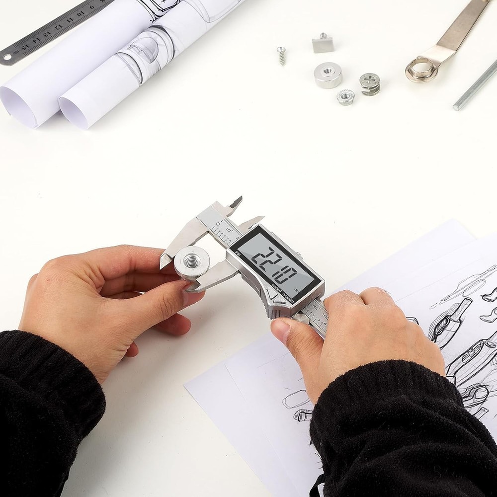 Digital Caliper, Caliper Measuring Tool Stainless Steel Vernier Caliper Digit...
