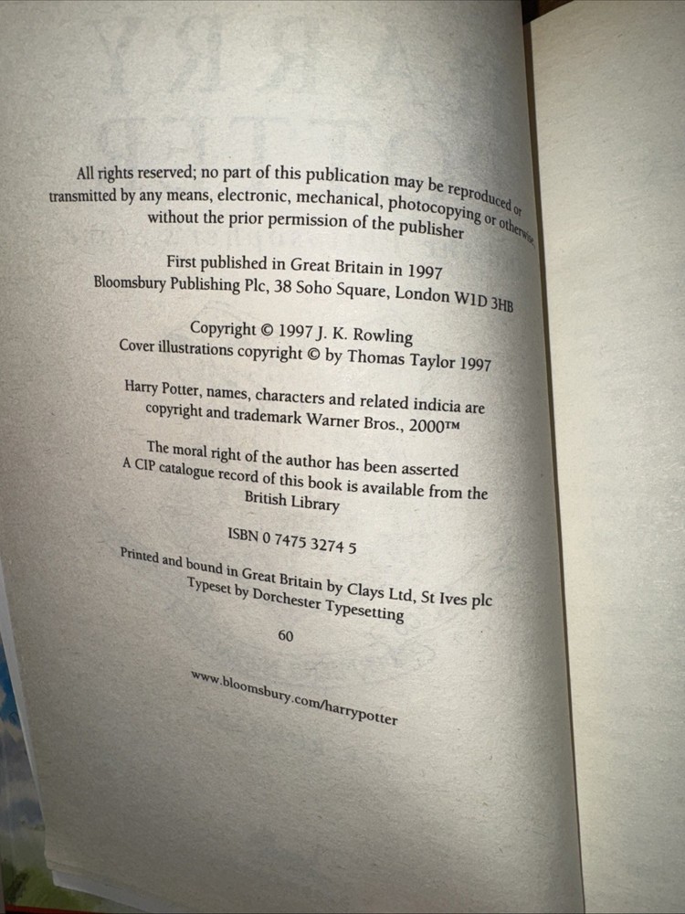 Harry Potter Paperback First Edition Books 1-5