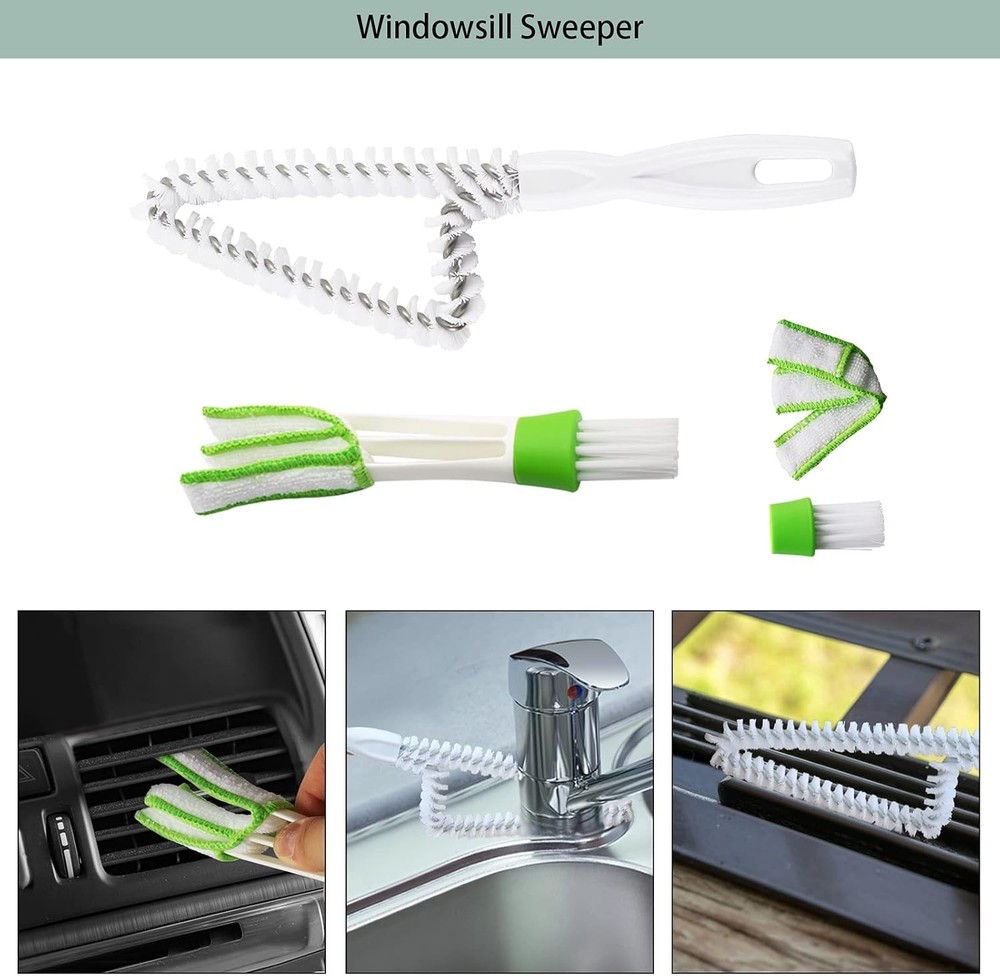Hand-held Groove Gap Cleaning Tools - Multi-Surface Brush Set for Blinds & Vents
