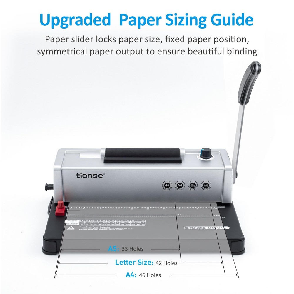 Binding Machine, Spiral Coil Binder Machine, Manual Book Maker Punch Binder w...
