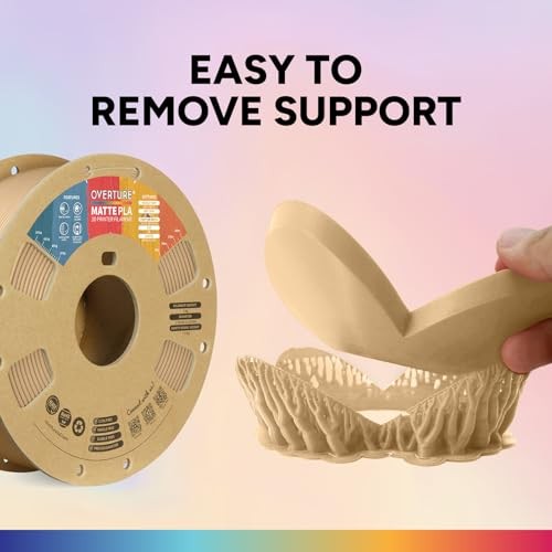 Matte PLA 3D Printer Filament 1.75mm, Matt Surface & 01-matte Light Brown 1kg