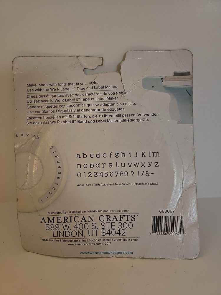 American Craft Label It Font Wheel-Serif Small