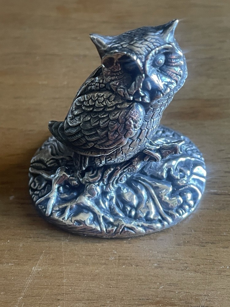 Camelot Silverware Hallmarked Sterling Silver Filled Owl Figurine