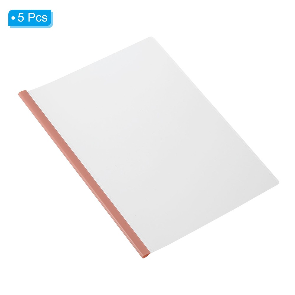 Report Covers with 8 mm Slide Grip Binding Bar, 5 Pcs 50 Sheets Capacity, Red
