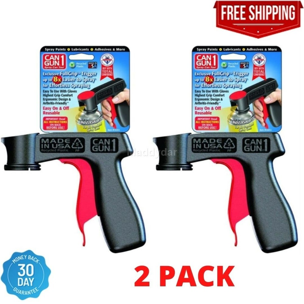 2 Pack Spray Can Gun Tool Aerosol Paint First Full Grip E-z Pull Trigger Comfort