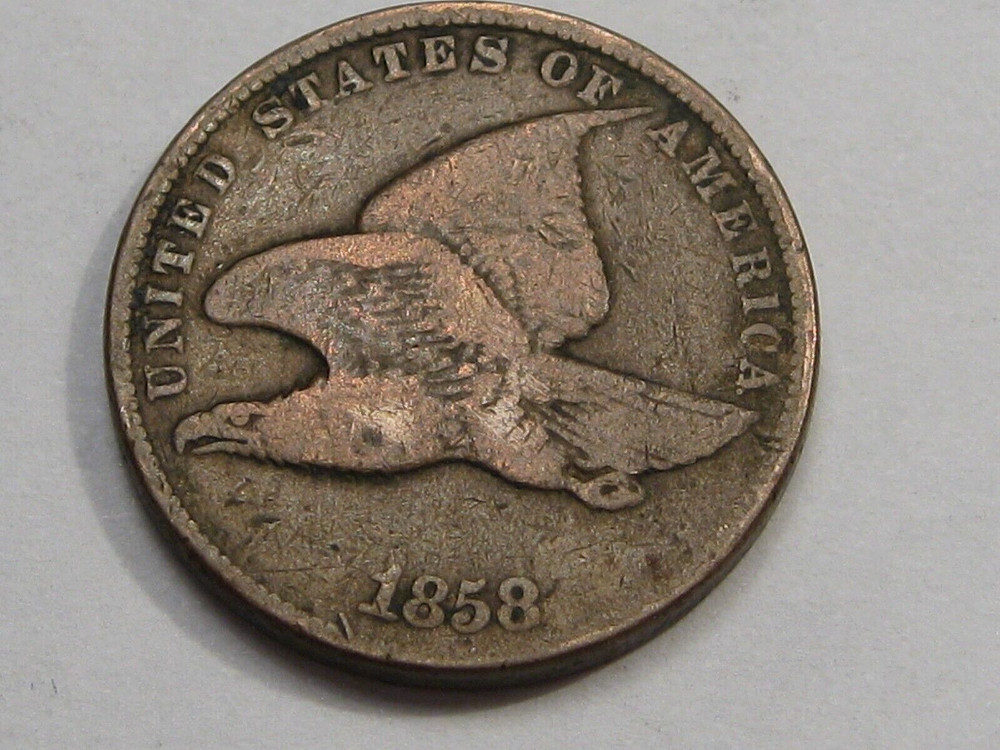 1858 SL Small Letters Flying Eagle Cent Penny.  #41