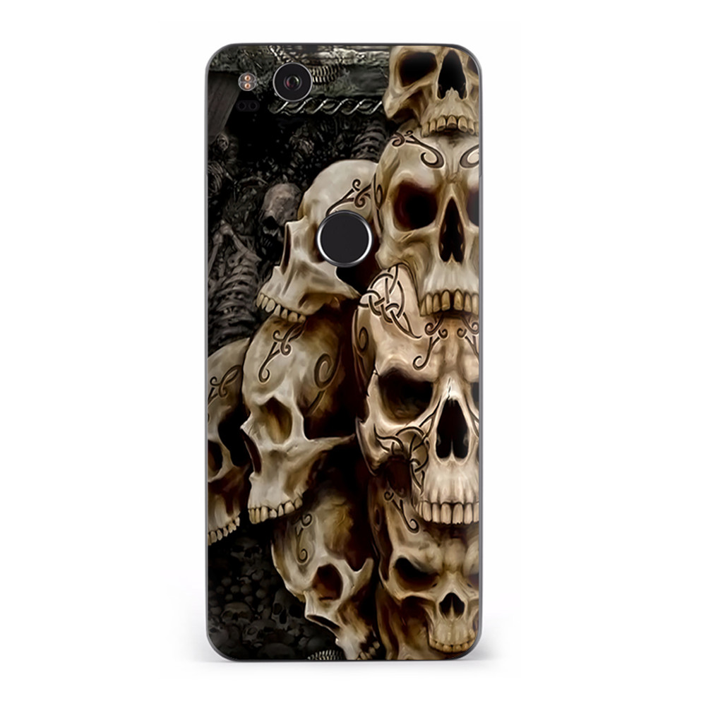 Google Pixel 2 Skins Decal Wrap Wicked Skulls Tattooed